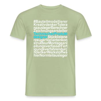 Technischer Produktdesigner Zeichner - Männer T-Shirt - Sage - Vorne - AI Model Male 178 light (178cm)