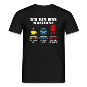 Busfahrer- Ich bin eine Maschine - Männer T-Shirt - Schwarz - Vorne - AI Model Male 178 light (178cm)