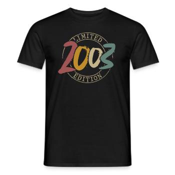 Né en 2003 18 ans Majeure - T-shirt homme - noir - Devant - AI Model Male 178 light (178cm)