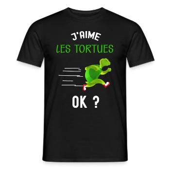 Tortue Animal De Compagnie Humour Drôle - T-shirt homme - noir - Devant - AI Model Male 178 light (178cm)