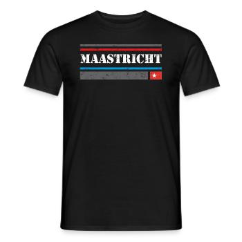 Maastricht Design - VINTAGE - Männer T-Shirt - Schwarz - Vorne - AI Model Male 178 light (178cm)