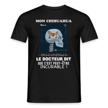 Humour chihuahua radiographie Chien Drôle - T-shirt homme - noir - Devant - AI Model Male 178 light (178cm)