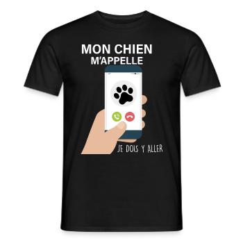 mon chien m'appelle Cadeau A offrir Fan De Chien - T-shirt homme - noir - Devant - AI Model Male 178 light (178cm)