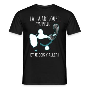 La Guadeloupe en Ligne Cadeau Humour - T-shirt homme - noir - Devant - AI Model Male 178 light (178cm)