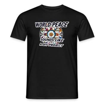 Peace World Peace DIY Saying - Men's T-Shirt - black - Front - AI Model Male 178 light (178cm)