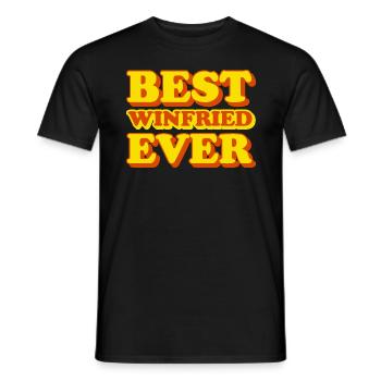 Winfried First Name Funny Gift - Men's T-Shirt - black - Front - AI Model Male 178 light (178cm)