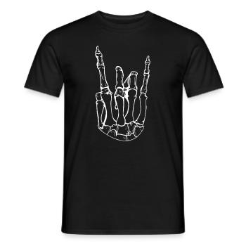 Rocker hand as skeleton - Men's T-Shirt - black - Front - AI Model Male 178 light (178cm)