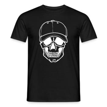 Totenkopf - mit Kappe - Männer T-Shirt - Schwarz - Vorne - AI Model Male 178 light (178cm)