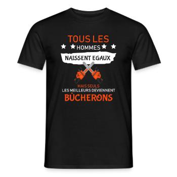 Bucheron Shirt • les meilleurs • Veste Bucheron - T-shirt homme - noir - Devant - AI Model Male 178 light (178cm)