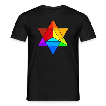 Merkaba Sacred Geometry Architecture The Universe - Men's T-Shirt - black - Front - AI Model Male 178 light (178cm)