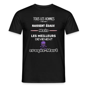 tous les hommes tee-shirt croque-mort métier - T-shirt homme - noir - Devant - AI Model Male 178 light (178cm)