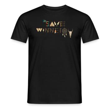 save winnetou,winnetou,indians,feathers,dream catcher - Men's T-Shirt - black - Front - AI Model Male 178 light (178cm)
