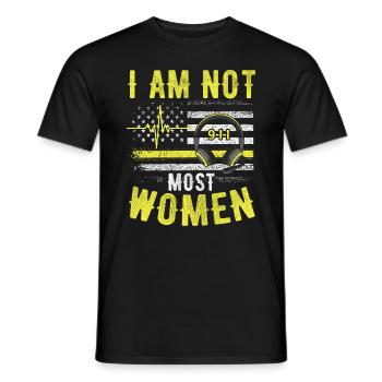 Ich bin nicht x die meisten Frauen - x Dispatcher - Männer T-Shirt - Schwarz - Vorne - AI Model Male 178 light (178cm)