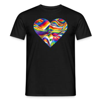 Niedliches Regenbogen Herz - Männer T-Shirt - Schwarz - Vorne - AI Model Male 178 light (178cm)