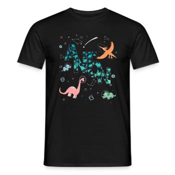 ANTON - Schöner Jungen Name mit Dinosaurier - Männer T-Shirt - Schwarz - Vorne - AI Model Male 178 light (178cm)