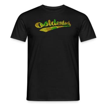 East German Camo Logo - Men's T-Shirt - black - Front - AI Model Male 178 light (178cm)