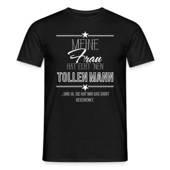 Meine Frau hat echt nen tollen Mann - Männer T-Shirt - Schwarz - Vorne - AI Model Male 178 light (178cm)
