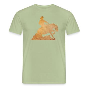 Arrêt de glisse Western Riding Gift - T-shirt homme - vert sauge - Devant - AI Model Male 178 light (178cm)
