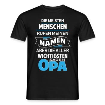 Menschen nennen mich Opa Opa Spruch - Männer T-Shirt - Schwarz - Vorne - AI Model Male 178 light (178cm)