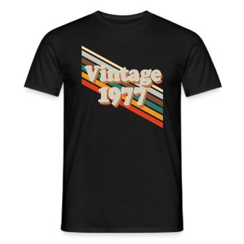 Rétro Vintage 1977 - T-shirt homme - noir - Devant - AI Model Male 178 light (178cm)