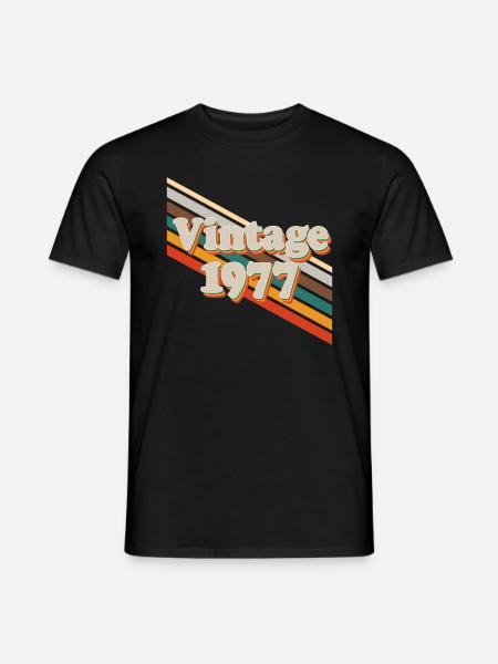 Retro Vintage 1977 - Männer T-Shirt - Schwarz