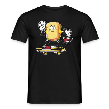 Planche à roulettes Sandwich Skateboard Skateboard - T-shirt homme - noir - Devant - AI Model Male 178 light (178cm)