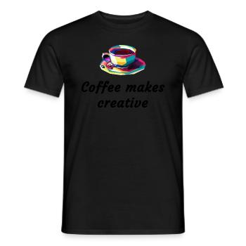 Kaffee, Coffee makes creative - Männer T-Shirt - Schwarz - Vorne - AI Model Male 178 light (178cm)