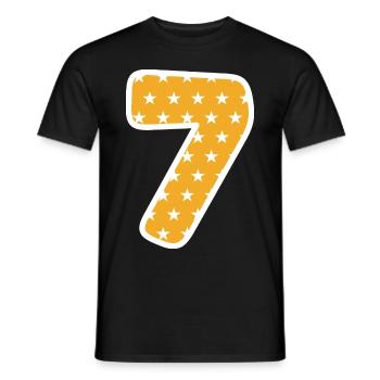 Sieben - Männer T-Shirt - Schwarz - Vorne - AI Model Male 178 light (178cm)