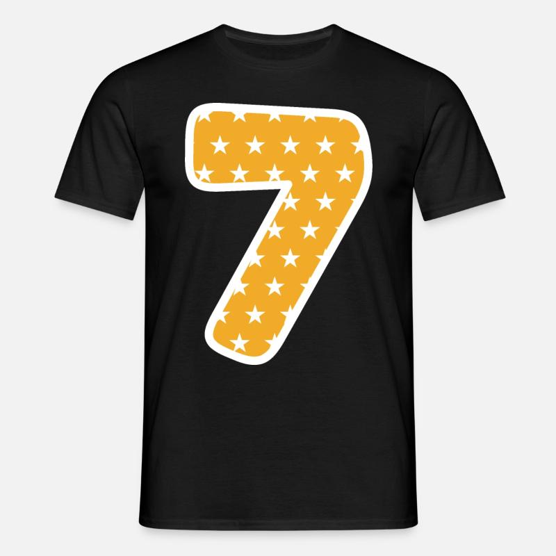 Sieben - Männer T-Shirt - Schwarz