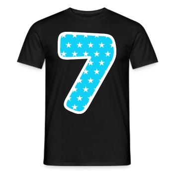 Numéro 7 - T-shirt homme - noir - Devant - AI Model Male 178 light (178cm)