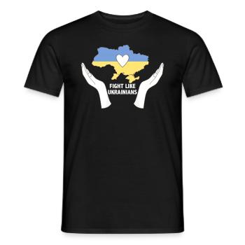 Fight Like Ukrainians - Men's T-Shirt - black - Front - AI Model Male 178 light (178cm)