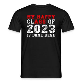 My Happy Class Is Done Here 2023 Retro Senior - Men's T-Shirt - black - Front - AI Model Male 178 light (178cm)