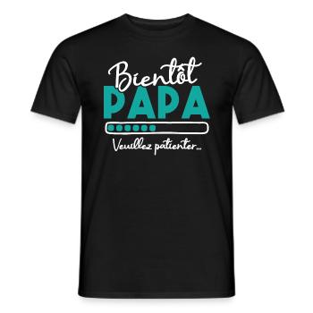 Bientôt papa veuillez patienter - T-shirt homme - noir - Devant - AI Model Male 178 light (178cm)