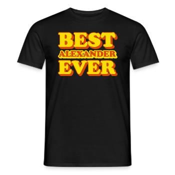 Alexander First name Funny gift - Men's T-Shirt - black - Front - AI Model Male 178 light (178cm)