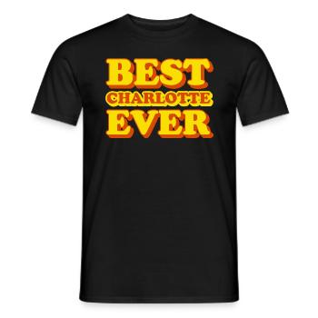 Charlotte First Name Funny Gift - Men's T-Shirt - black - Front - AI Model Male 178 light (178cm)