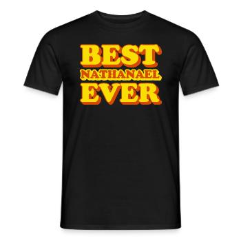Nathanaël prénom drôle cadeau - T-shirt homme - noir - Devant - AI Model Male 178 light (178cm)