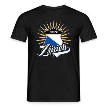 Zürich - Männer T-Shirt - Schwarz - Vorne - AI Model Male 178 light (178cm)