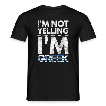 Je ne crie pas, je suis grecque Grèce drapeau Elliniki sim - T-shirt homme - noir - Devant - AI Model Male 178 light (178cm)