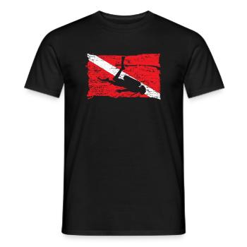 Scuba Diving Flag vintage Divers gift - Männer T-Shirt - Schwarz - Vorne - AI Model Male 178 light (178cm)