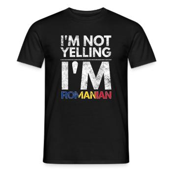 Je ne crie pas que je suis roumain Drapelul Romaniei - T-shirt homme - noir - Devant - AI Model Male 178 light (178cm)