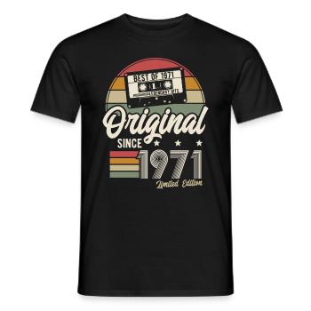Original depuis 1971 Best of '71 Retro anniversaire - T-shirt homme - noir - Devant - AI Model Male 178 light (178cm)