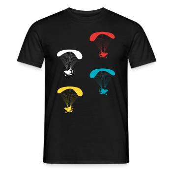 Parapluie motorisée parapente pilote - T-shirt homme - noir - Devant - AI Model Male 178 light (178cm)