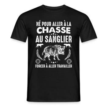 Sanglier Préféré Du Chasseur Cadeau Homme Chasse - T-shirt homme - noir - Devant - AI Model Male 178 light (178cm)