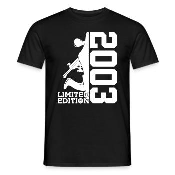 LIMITED EDITION 2003 TISCHLER 23. GEBURTSTAG - Männer T-Shirt - Schwarz - Vorne - AI Model Male 178 light (178cm)