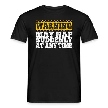 Papa Warning May Nap Suddenly At Any Time Funny - Men's T-Shirt - black - Front - AI Model Male 178 light (178cm)