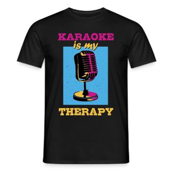 Karaoke ist meine Therapie - Männer T-Shirt - Schwarz - Vorne - AI Model Male 178 light (178cm)