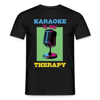 Karaoke ist meine Therapie - Männer T-Shirt - Schwarz - Vorne - AI Model Male 178 light (178cm)