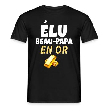 Elu Beau Papa En Or Humour Lingot - T-shirt homme - noir - Devant - AI Model Male 178 light (178cm)