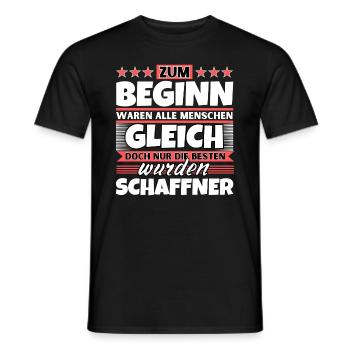 Zum Beginn gleich die besten wurden Schaffner - Männer T-Shirt - Schwarz - Vorne - AI Model Male 178 light (178cm)