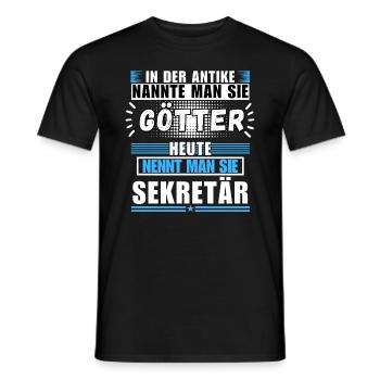 Gods in Antiquity. Today Secretary - Men's T-Shirt - black - Front - AI Model Male 178 light (178cm)